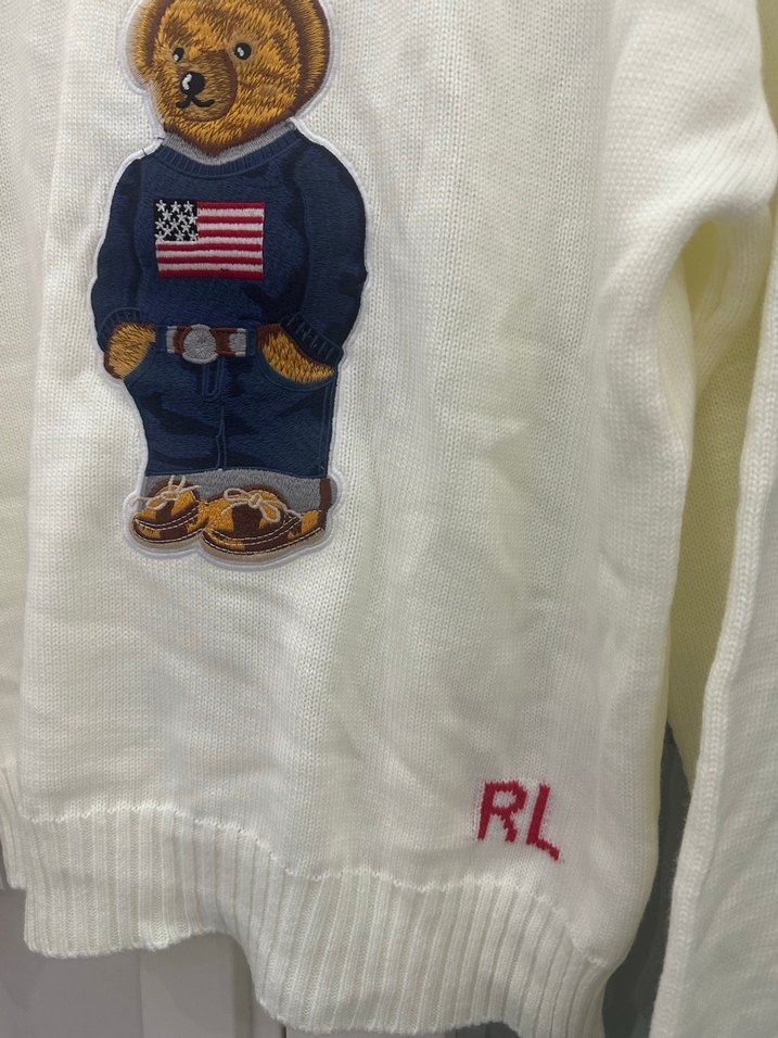 Polo Beyaz Nakışlı Kadın Triko Kazak - Görsel 2