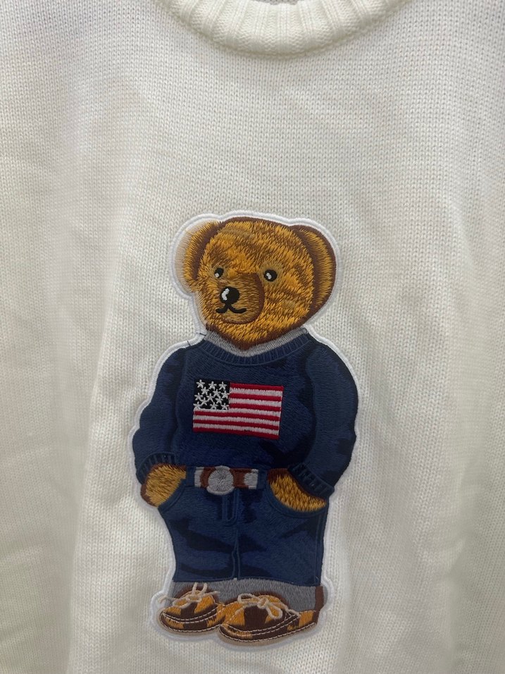 Polo Beyaz Nakışlı Kadın Triko Kazak - Görsel 3