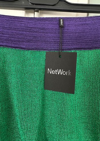 Network Network marka Örgü Yeşil Mini Etek, Gevşek Kesim