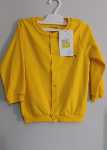Sarı Düğmeli Çocuk Sweatshirt 4 yaş