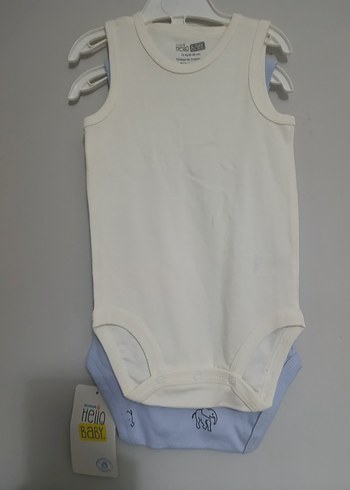 Mavi Baskılı Askısız Bebek Body 9 ay - Görsel 2