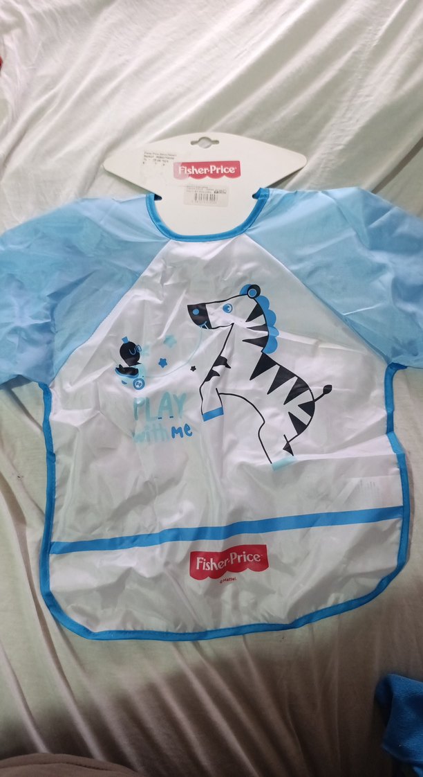 Mavi Baskılı Bebek Önlüğü fisher Price faaliyet önlüğü - Görsel 4