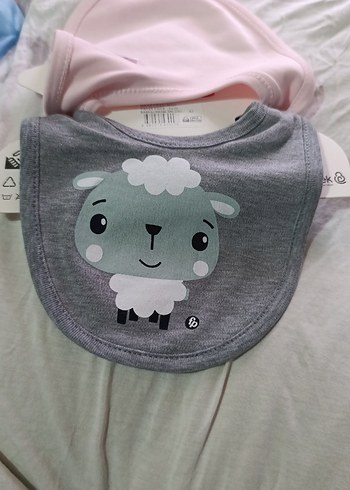 Pembe Baskılı Bebek Önlüğü fisher Price 2 li - Görsel 2