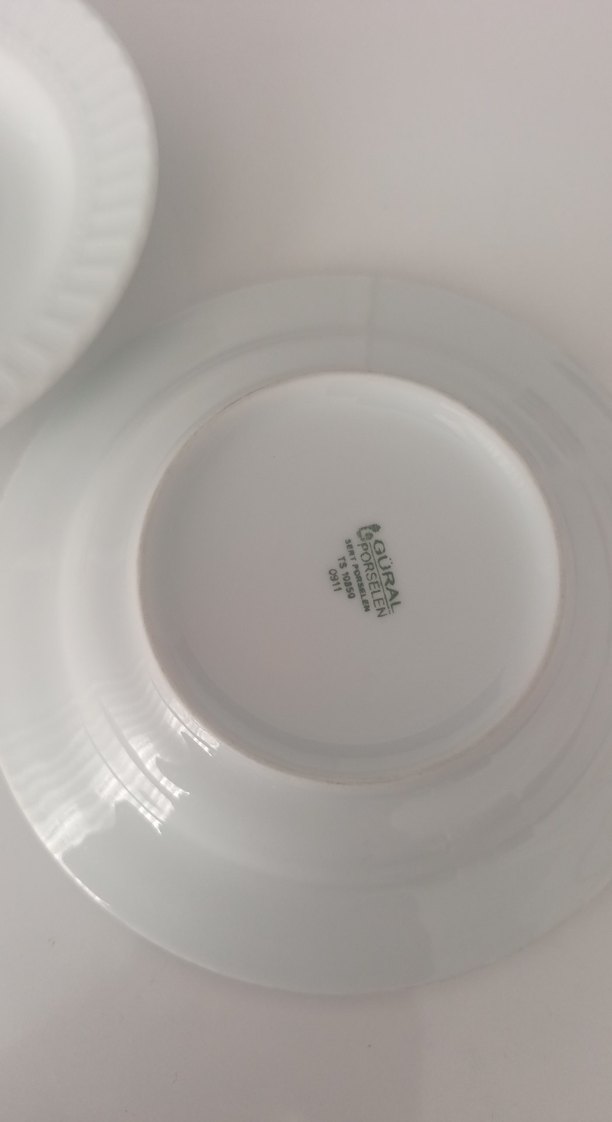 Beyaz Yuvarlak Tabak Güral porselen 4 adet - Görsel 2