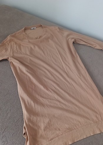 Bej Uzun Kollu Midi Tişört l-xlbeden - Görsel 2
