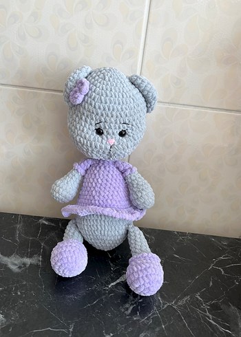 Diğer Gri El Örgüsü Peluş Oyuncak Ayıcık