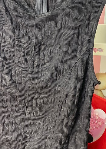 Siyah Kolsuz Uzun Keten Elbise Temu marka - Görsel 2