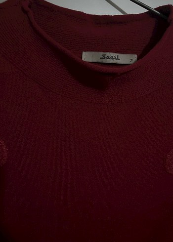 Bordo Puantiyeli Uzun Kollu Bohem Tunik - Görsel 3