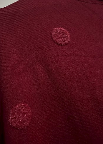 Bordo Puantiyeli Uzun Kollu Bohem Tunik - Görsel 4