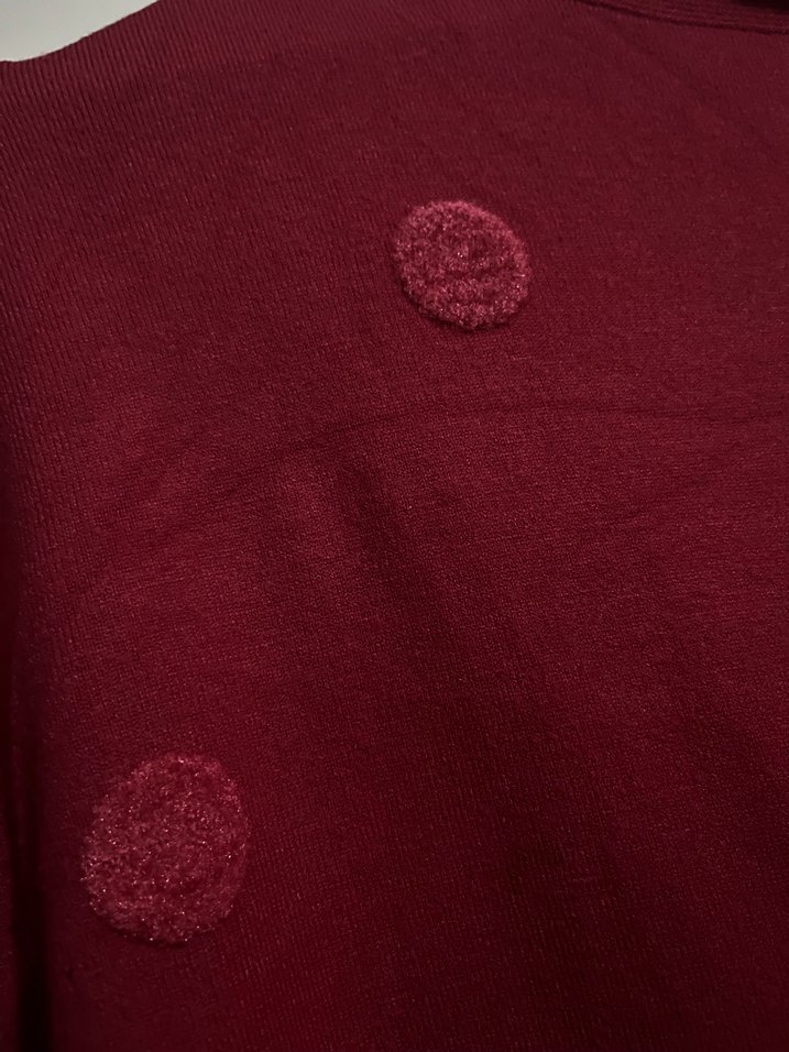 Bordo Puantiyeli Uzun Kollu Bohem Tunik - Görsel 4