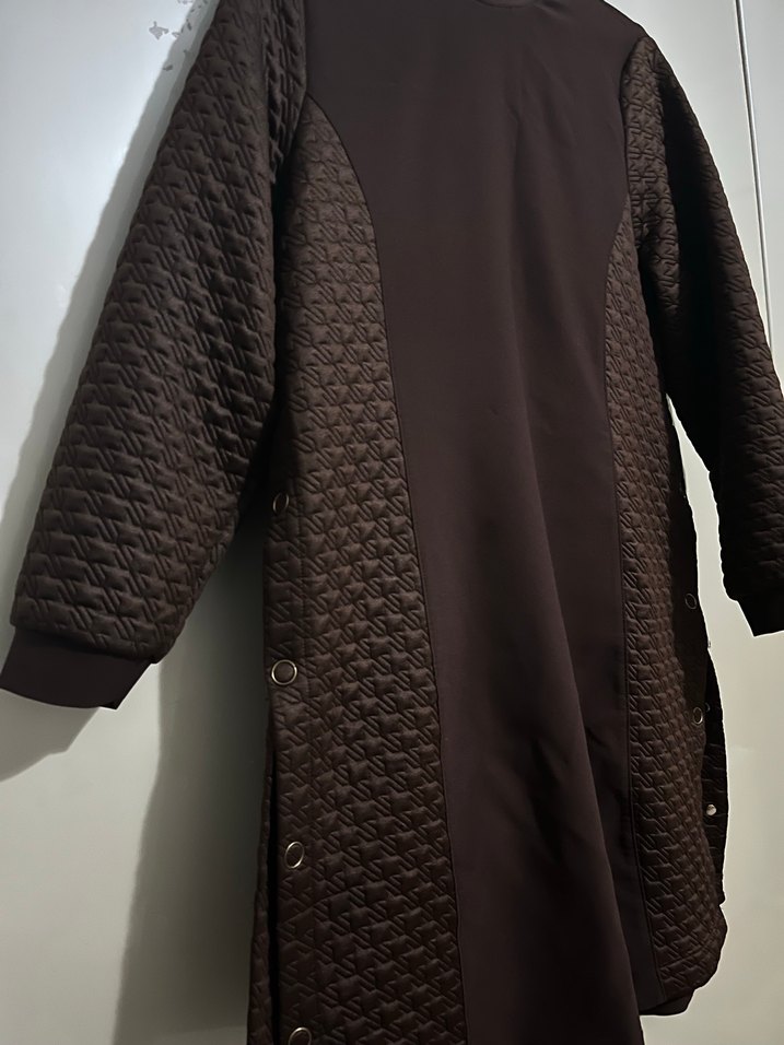 Kayra Düğmeli Uzun Kahverengi Tunik - Görsel 2