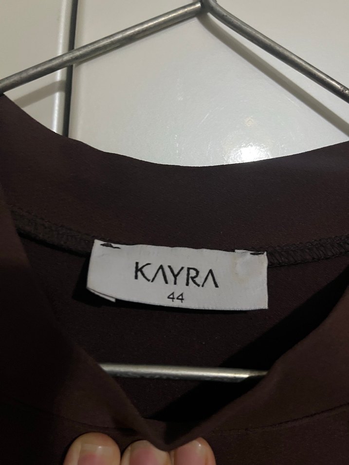 Kayra Düğmeli Uzun Kahverengi Tunik - Görsel 4