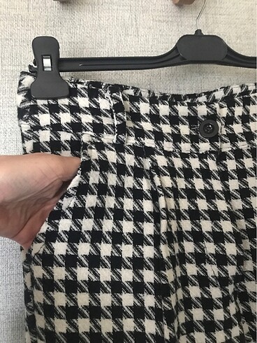 xl Beden çeşitli Renk Kışlık Kazayağı desenli pantolon
