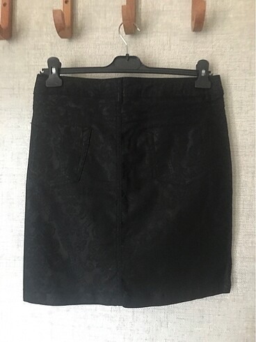 m Beden siyah Renk Siyah desenli denim etek