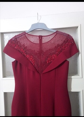 40 Beden bordo Renk Abiye 