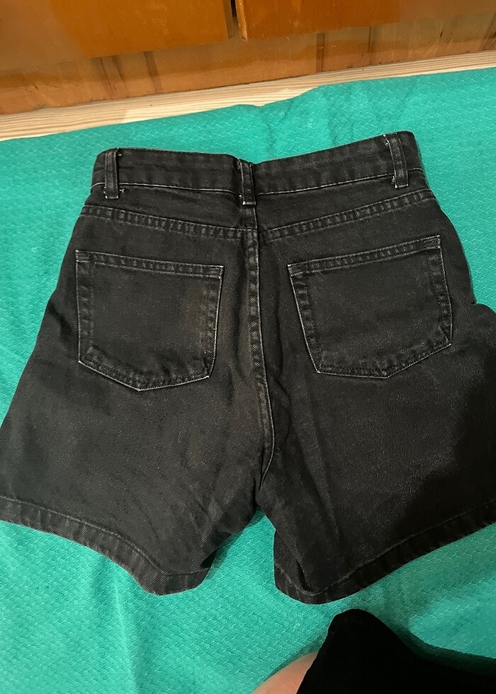 Siyah kot şort - Görsel 2