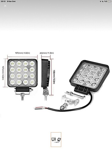 Off road Beyaz ışık sis Farı lambası 16 led kare 12-24v 48 Matt