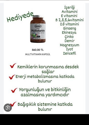Multivitamin Kapsül - Kemik ve Enerji Desteği