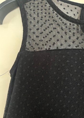 Siyah Midi Fırfırlı Siyah Elbise - Görsel 2