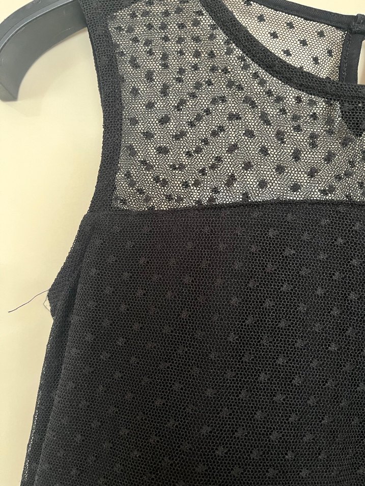 Siyah Midi Fırfırlı Siyah Elbise - Görsel 2