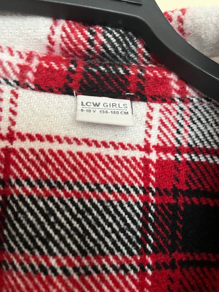 Düğmeli Kırmızı Ekose Cocuk Gömlek - Görsel 4