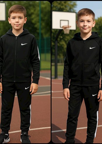 Nike Nike Siyah Fermuarlı Erkek Eşofman Takımı