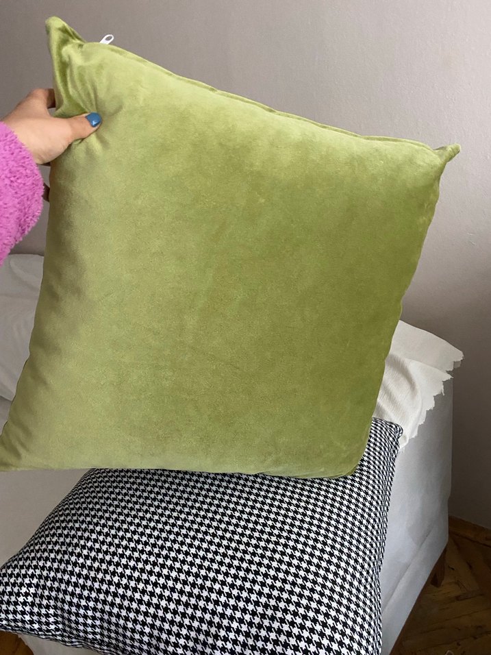 Modern Klasik Yeşil ve siyah beyaz Yastık - Görsel 5