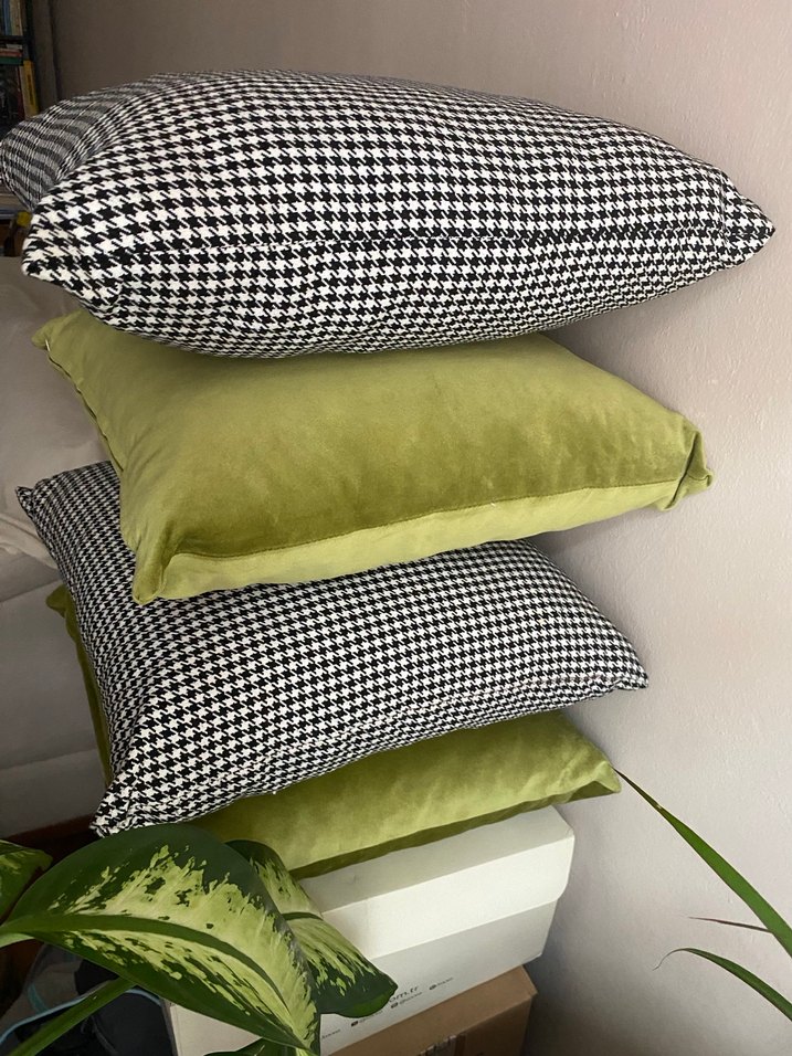 Modern Klasik Yeşil ve siyah beyaz Yastık - Görsel 3