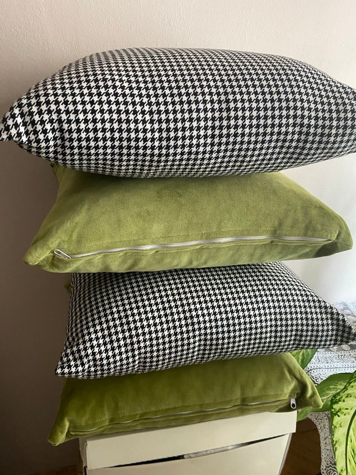 Modern Klasik Yeşil ve siyah beyaz Yastık - Görsel 2