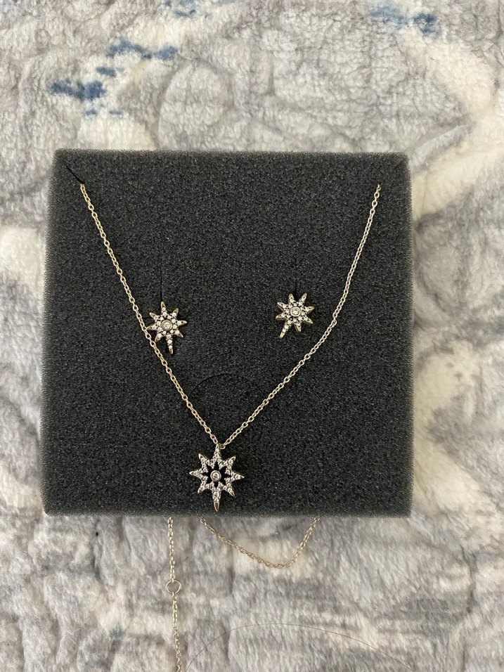 Yıldızlı pandora kolye ve küpe - Görsel 2