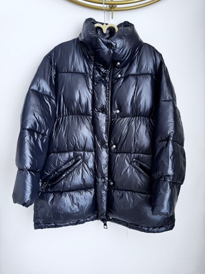 Siyah Düğmeli Kadın Kışlık Mont - Görsel 2