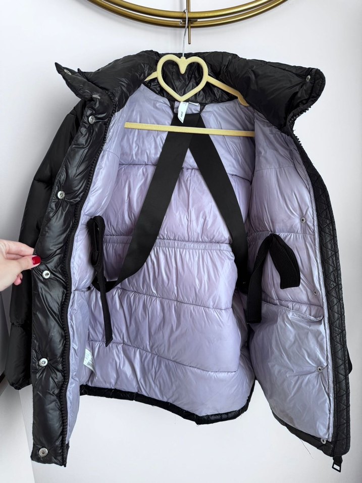 Siyah Düğmeli Kadın Kışlık Mont - Görsel 5