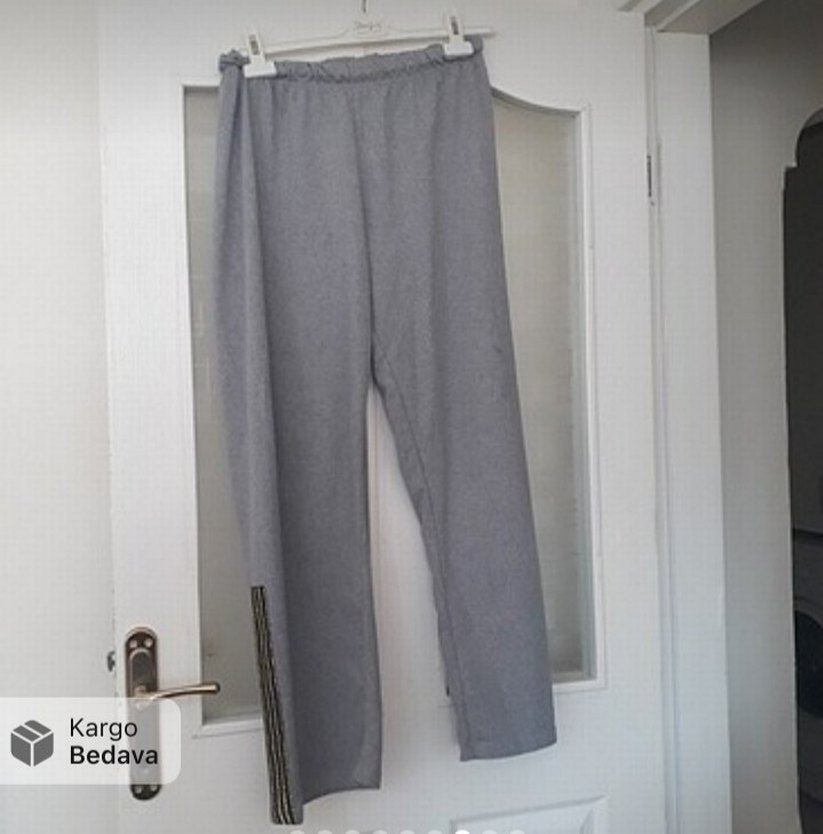 Zincir Detaylı Gri Uzun Kollu ikili eşofman takım - Görsel 4