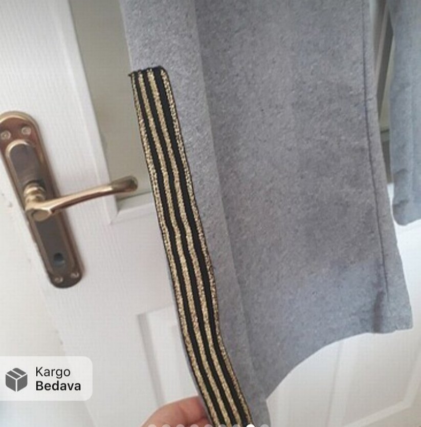 Zincir Detaylı Gri Uzun Kollu ikili eşofman takım - Görsel 5