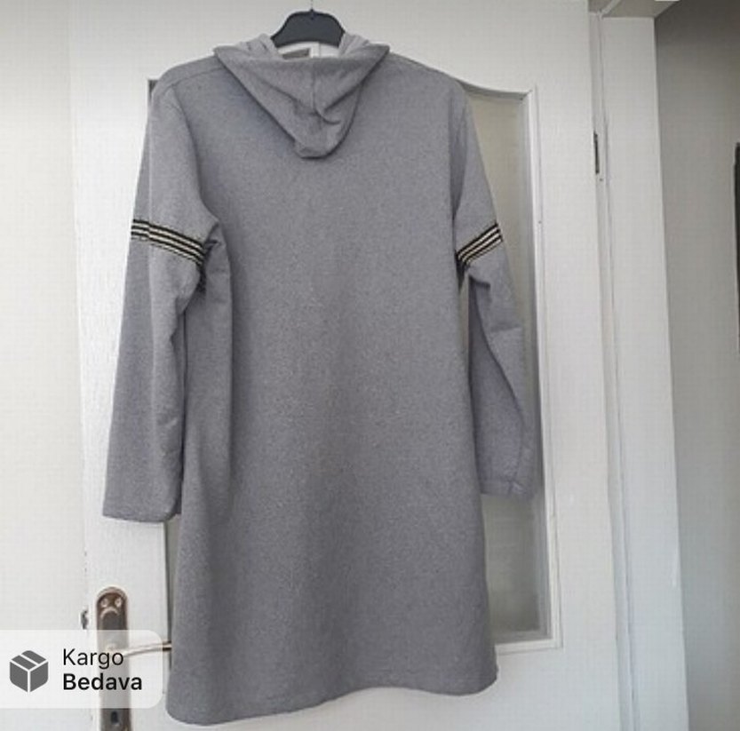 Zincir Detaylı Gri Uzun Kollu ikili eşofman takım - Görsel 3