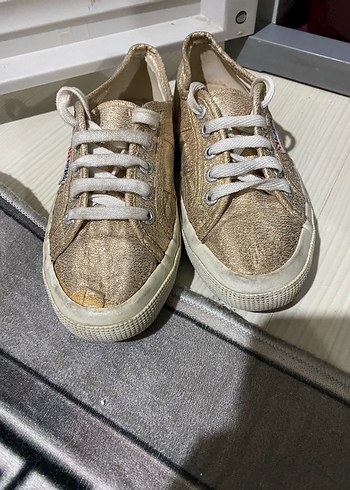 Altın Parlak Kadın Spor Ayakkabı - Görsel 7