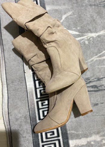 Bej Süet  Kadın  Bot - Görsel 4