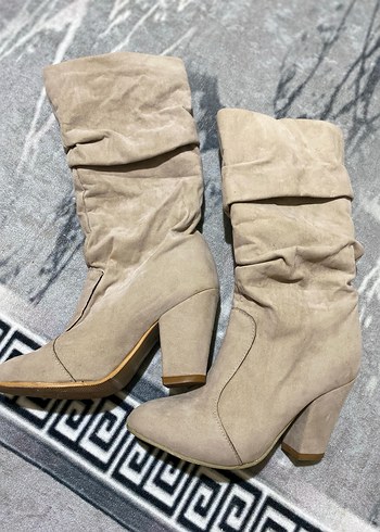 Bej Süet  Kadın  Bot - Görsel 2