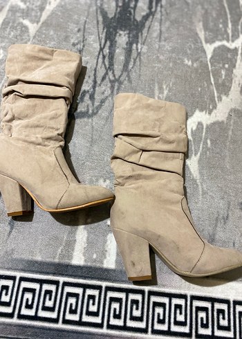 Bej Süet  Kadın  Bot - Görsel 3