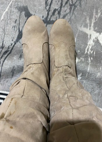 Bej Süet  Kadın  Bot - Görsel 7