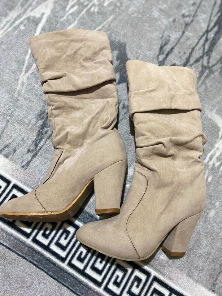 Bej Süet  Kadın  Bot - Görsel 2