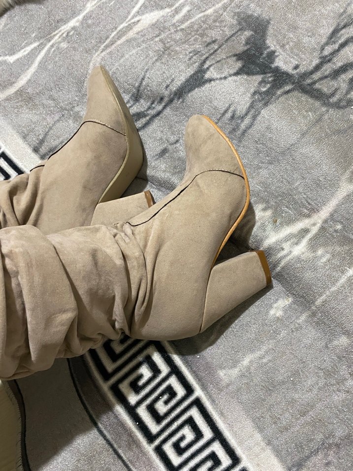 Bej Süet  Kadın  Bot - Görsel 5