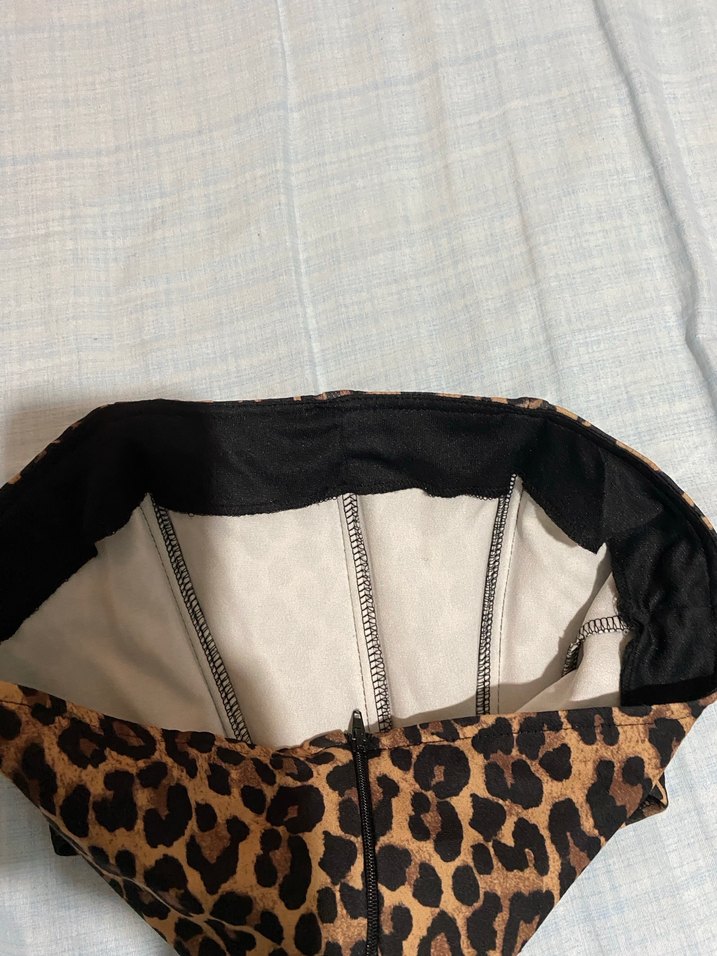 Kahverengi Leopar Desenli korse stili büstiyer - Görsel 4