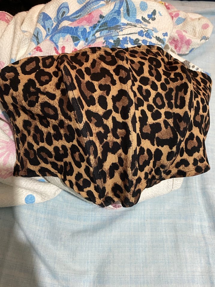 Kahverengi Leopar Desenli korse stili büstiyer - Görsel 2