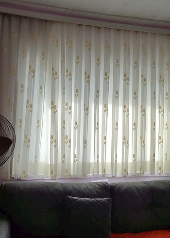 Beyaz Modern Desensiz Tül Perde ve güneşlik - Görsel 2