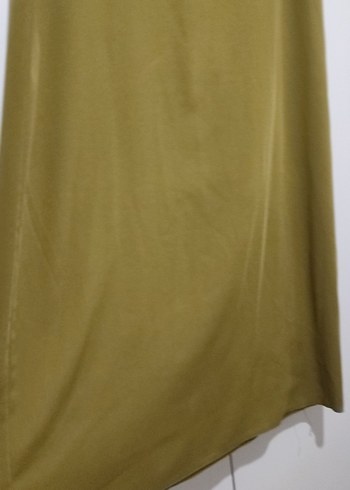 Drapeli Uzun Haki Kadın Etek - Görsel 3