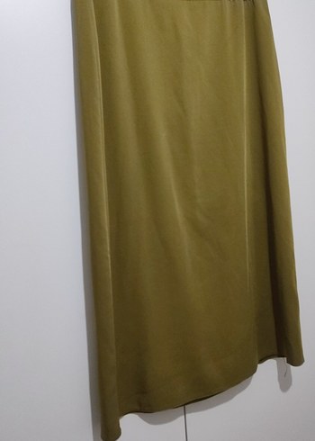 Drapeli Uzun Haki Kadın Etek - Görsel 4