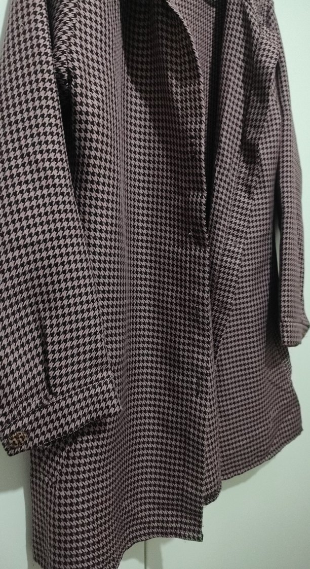 Bordo Kadın Midi Boy Düğmeli hırka - Görsel 3