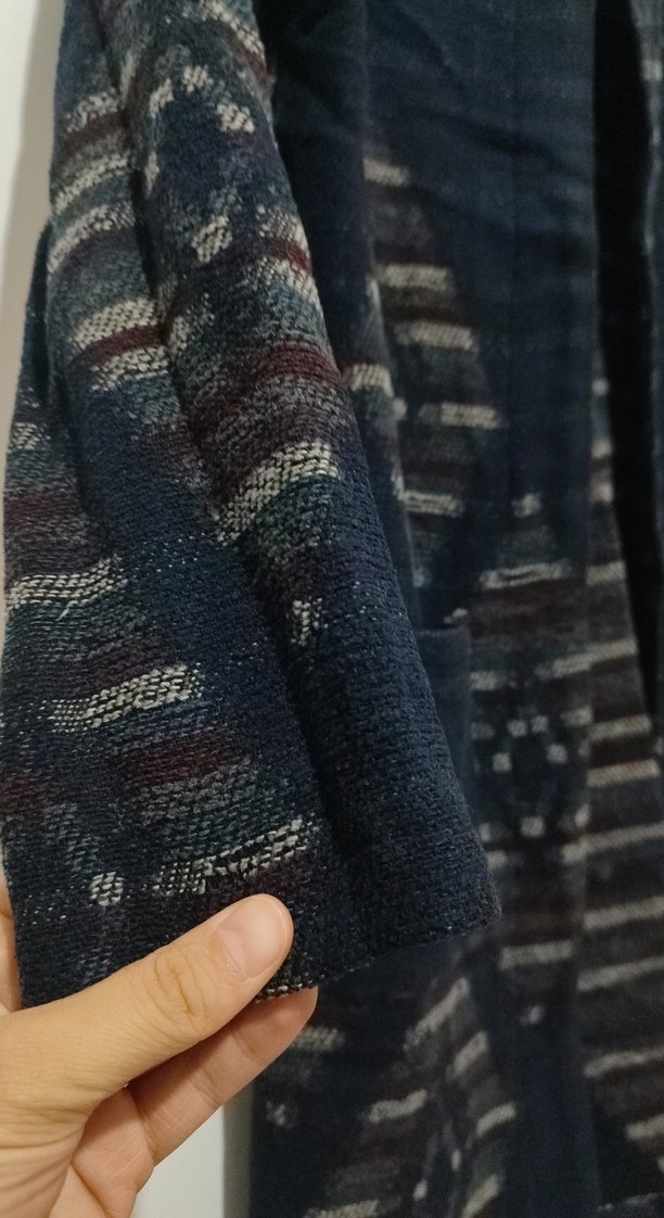 Bohem Tarzı Uzun Gri Triko hırka - Görsel 4