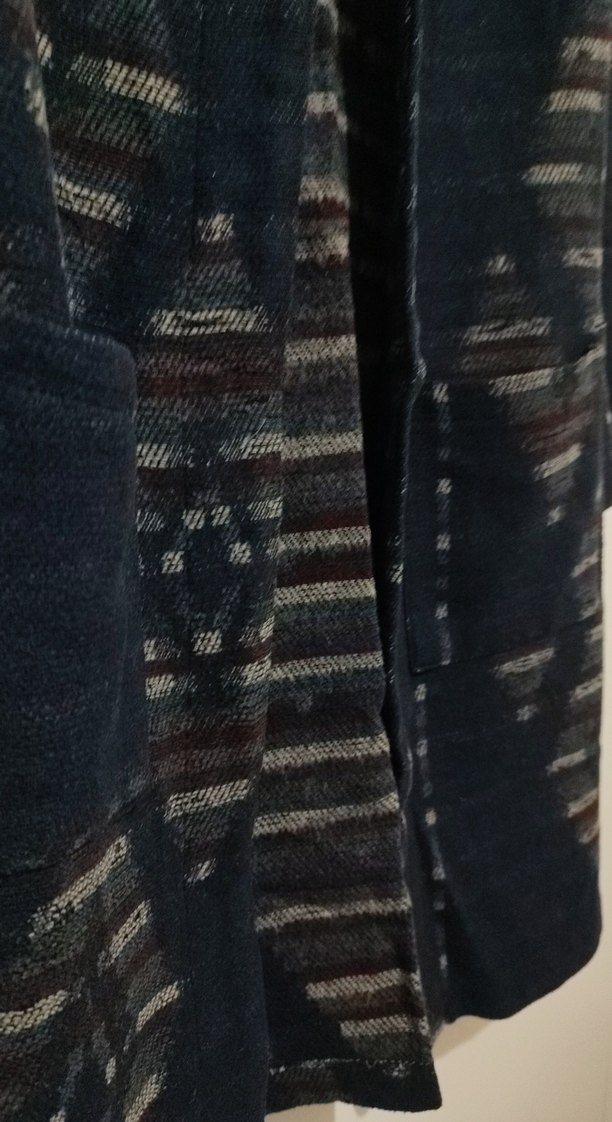 Bohem Tarzı Uzun Gri Triko hırka - Görsel 3